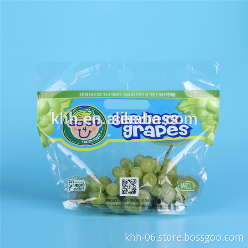 50 micron plastic zipper bag for fruit with handle